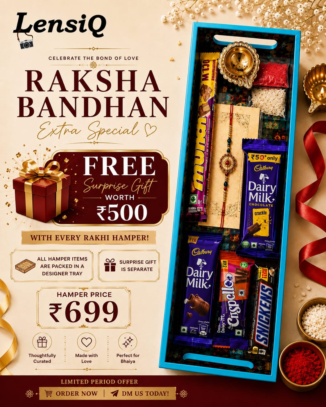 Raksha Bandhan Hamper - Rectangle Tray